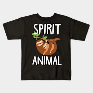 Sloth Is My Spirit Animal. Funny Sloth Shirt. Kids T-Shirt